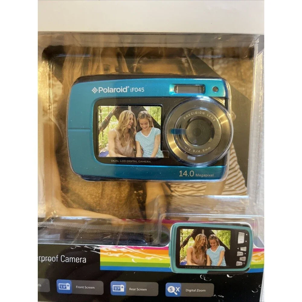 Polaroid iF045 14MP Blue Waterproof Digital Camera ~ 2016 New Old Stock